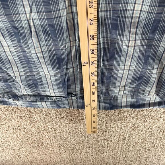 Timberland Shirt Mens Extra Large Blue Plaid Roll Tab Sleeves Button Up Casual - Picture 7 of 11